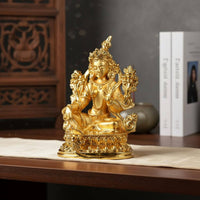 Gilt Buddha Figurine Palm Size Small Buddha Decoration Feng Shui Statue Perfect Gift Padmasambhava Statue Intricate Designs