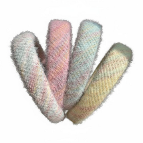 Nylon Hair Bows, Soft Headbands, Kids Rainbow Plush