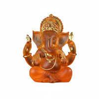 Resin Elephant God Figurine Retro Design Indian God Sculpture Artisan-Made Look