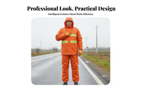 Long-Lasting Reflective Rain Suit Heavy Duty High Visibility Work Suit Adjustable Hood for Road Workers, Women, Rainy Days, Farming