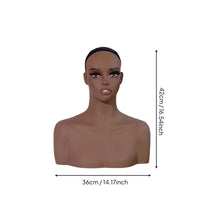 Black Female Mannequin Head Easy to Clean Female Bust Mannequin for Salon Owners