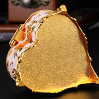 Floral Pattern Jewelry Box European Design Small Storage Gold Trim for Bedroom