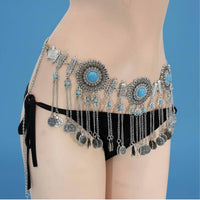 Ethnic Design Belly Dance Belt Exotic Flair Bohemian Coin Belly Chain for Beach