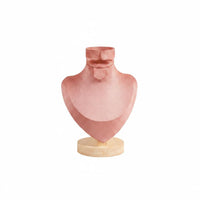 Necklace Display Bust Wood Base Jewelry Display Bust Pink