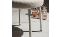 Bow Back Makeup Chair Cream Aesthetic Bedroom Furniture Soft Upholstery