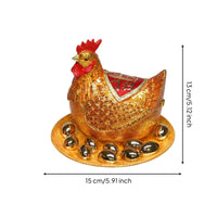 Enamel Hen Figurine Jewelry Box Enamel Inlay Craft Gilded Hen Figurine Hand Painted Jewelry Holder for Collectors, Housewarming, Bedroom, Desktop