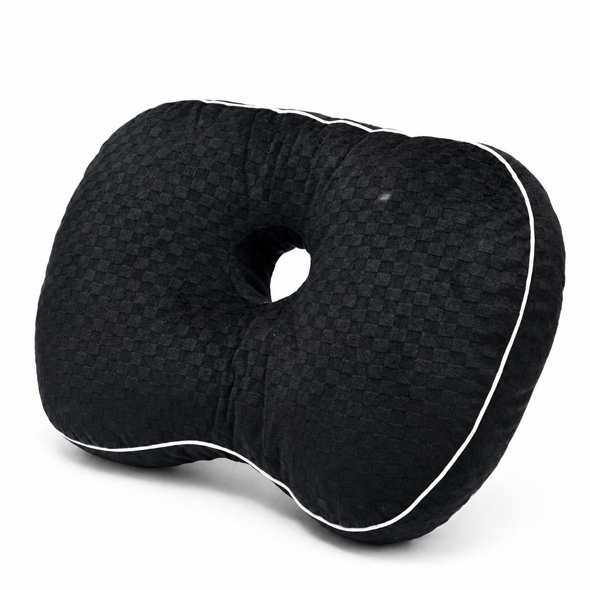 Side Sleeper Pillow with Ear Hole Ear Hole Pillow Checkerboard Textured