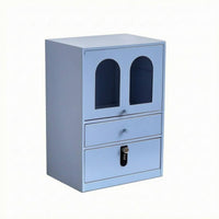 Tabletop Makeup Cabinet Rectangular Lockable Desktop Cabinet