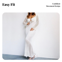 Crochet Handmade Dress, Hollow Knit, Backless, Slit, Home