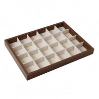 Walnut Jewelry Tray Beige Lined Household Storage Rectangular