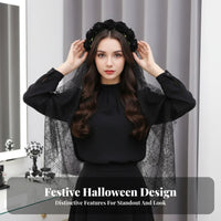 blossom mesh covering headpieceband dark & design headpiecedress Lightweight for Cosplay occasions, Women
