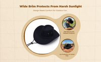 Cowboy Hat, Wide Brim, Breathable, Outdoor Sun Protection