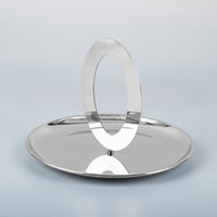 Fruit Tray with Handle Polished Metal Fruit Dish Round for Tabletop