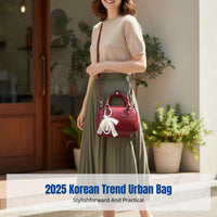 2025 Korean Style Women's Bowling Bag, Small Square PU Handbag, Shoulder & Crossbody, Fashionable Accessory