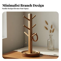 Solid Wood Bracelet Display Rack Vintage Design Necklace Holder Stand Multi-Purpose for Desktop, Dresser Top, Entryway