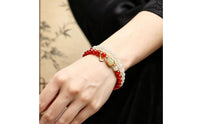 Red Agate Bracelet New Chinese Design Jade Gourd Bracelet Gift Idea for Birthday