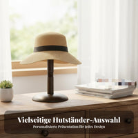 Wooden Hat Display Stand Freestanding Tabletop Hat Rack Stable Base for Dresser