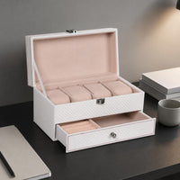 Double-Layer Watch Box Pull-out Drawer Watch and Jewelry Box Padded Slots