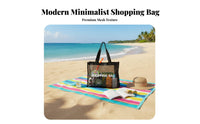 Lightweight Mesh Tote Bag Sturdy Large Capacity Beach Bag Comfortable Straps for Shoppers, Students, Daily Use, Travel, Picnic