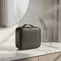 Portable Makeup Box with Light Water-Resistant Makeup Train Case with LED Mirror