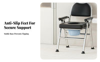 Adjustable Height Toilet Frame Foldable Commode Chair Multi-Purpose for Seniors