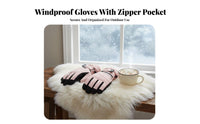 women's Ski Gloves Screen-Compatible Compatible Screen-Responsive Screen Winter Gloves Fastener Pocket Anti-Slip Palm for Skiers