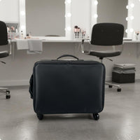 Rolling Makeup Train Case Telescopic Handle Trolley Portable Cosmetic Suitcase for Nail Technicians, Body Art Artists