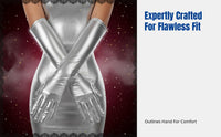 Sexy Patent Leather Gloves, Long Shiny Party Gloves, Cosplay Performance Accessory for Women