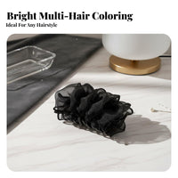 Ruffled Textile Grip Fastener Airy-Like Shape Floral Scrunchie Fastener Flower Hair Grip Elegant Design Large Floral Updo Holder