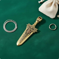 Sword Locket Geometric Engraving Gold Sword Locket Engraved Pattern