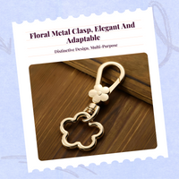 Coral Flower Snap Hook, Metal Connector, Purse Strap Mount Hook, DIY Bag Accessories, Hanging Crafts, Replacement Clasp