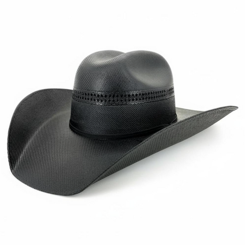 Black Wide Brim Cowboy Hat, Unisex, High Crown