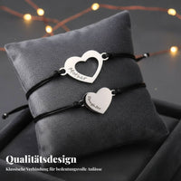 2 Pieces Mother Daughter Bracelet Set Adjustable Engraved Cord Bracelet