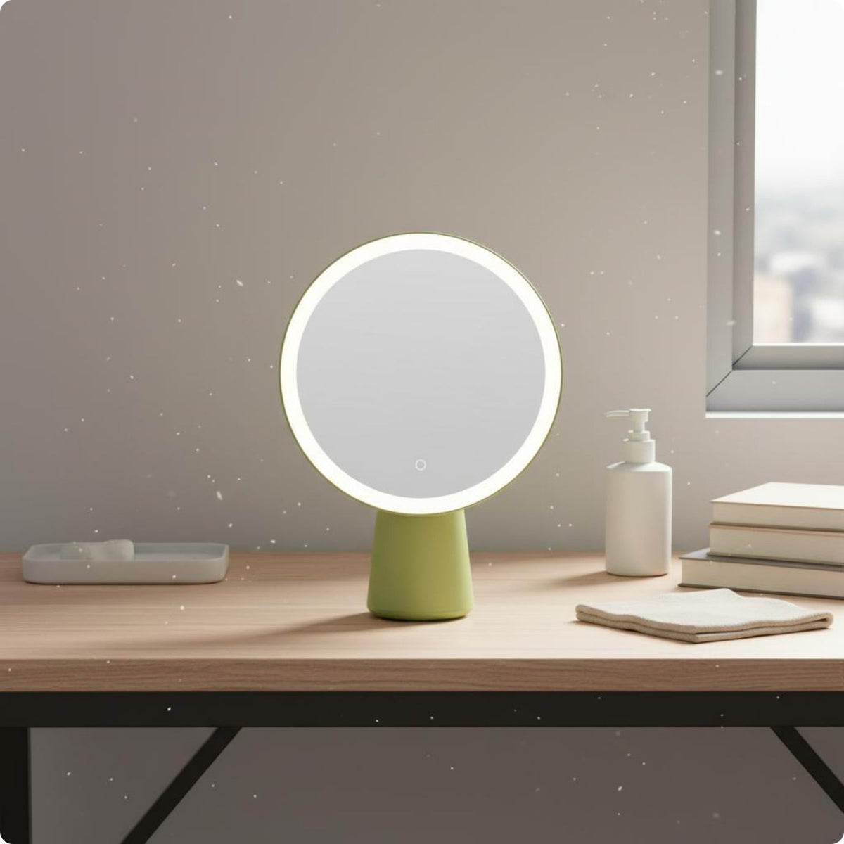LED Makeup Mirror USB Rechargeable Touch Control Makeup Mirror Long Battery Life