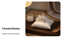 Traditional Chinese Attire Hairpiece Elegant Design Iridescent Flower Hair Crown Crystal Bead Crown Handmade Vintage
