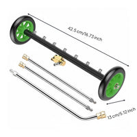 2-in-1 Undercarriage Cleaner Water Broom 360° Rotatable Wheels for Deck, Patio
