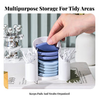 Multi-Functional Cotton Pad and Swab Holder Thickened Base Cotton Swab and Pad Holder Space Saving for Women, Teens, Bathroom, Bedroom, Desk