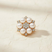 Pearl Rhinestone Flower Button Elegant Design Clothing Embellishment