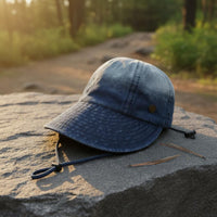 Denim Wide-Brim Hat Lightweight Headwear Breathable Material for Summer, Outdoor
