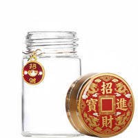 Gold Bean Savings Bottle Creative Home Decor Clear Currency Saving Jar