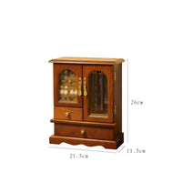Glass Door Jewelry Cabinet Raised Base Home Organizer Large Capacity