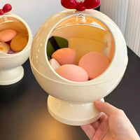 Countertop Makeup Organizer Cute Design Makeup Storage Box Dustproof Lid