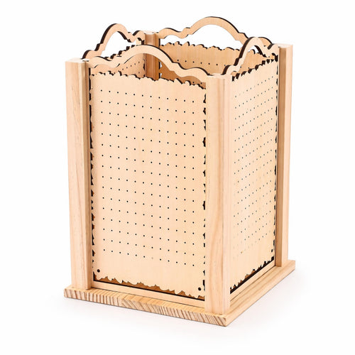 Accessory Holder Sturdy Construction Wooden Earring Stand Rotating Jewelry Display Stand Square Base