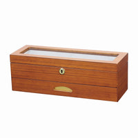 Watch and Jewelry Box Wood Grain Wooden Watch Box Clear Viewing Window