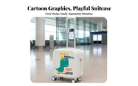 Built-in Combination Lock Cartoon Print Trolley Case Character Themed children's Suitcase Extendable Handle Rolling Bag Hard-Shell Exterior for Students, Young Travelers, School Trips, Vacation, Vacations, Sleepovers
