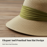 Foldable straw sun hat for women
