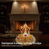 8 Pieces Vintage Metal Drinks Set Luxury Design European Design Vintage Drink Set Home Decoration for Wedding, Hotel