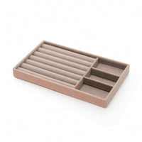 Jewelry Organizer Tray Rectangular Wooden Tray with Lining Multi-Functional