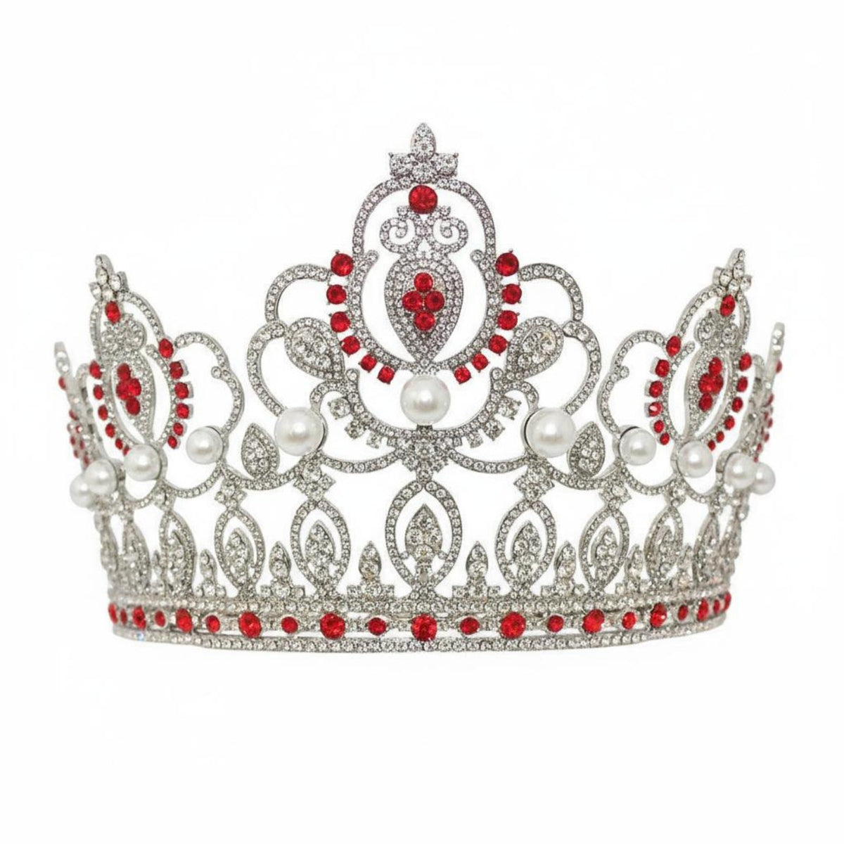 Baroque Design Queen Crown Elegant Design Baroque Queen Crown Large Bead Crystal Tiara Lightweight Crystal Bridal Tiara