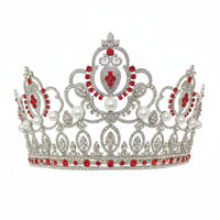 Baroque Design Queen Crown Elegant Design Baroque Queen Crown Large Bead Crystal Tiara Lightweight Crystal Bridal Tiara